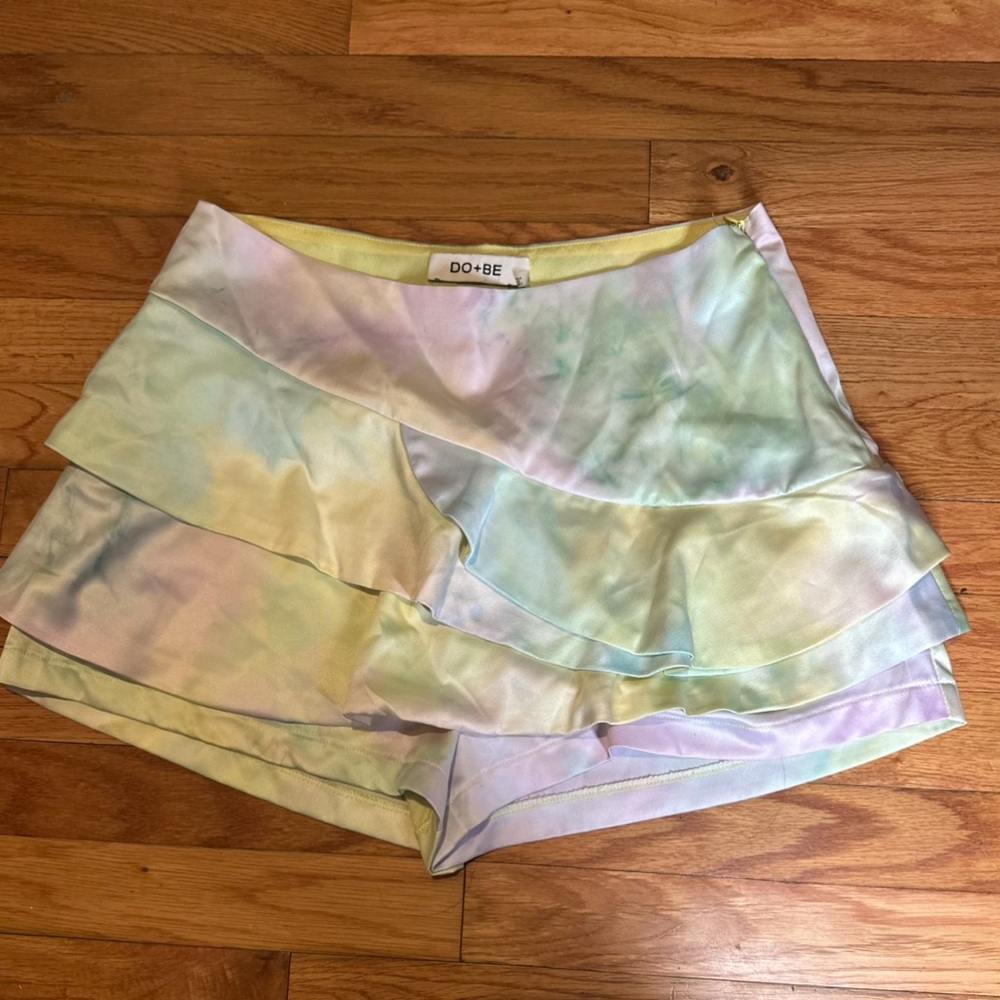 DO+BE Tie-dye Skort Large Satin Pastels
